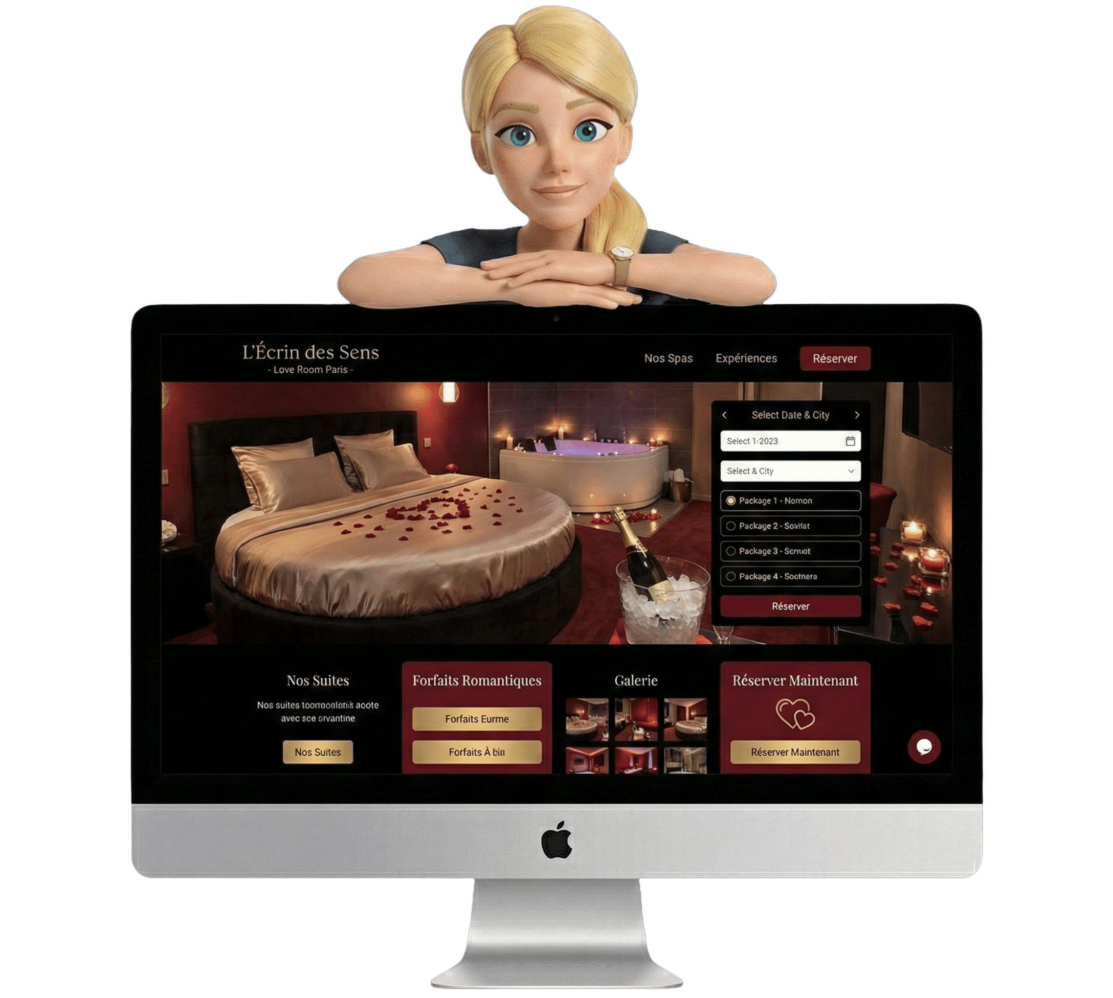Creation de site web pour love room par Simply Spa