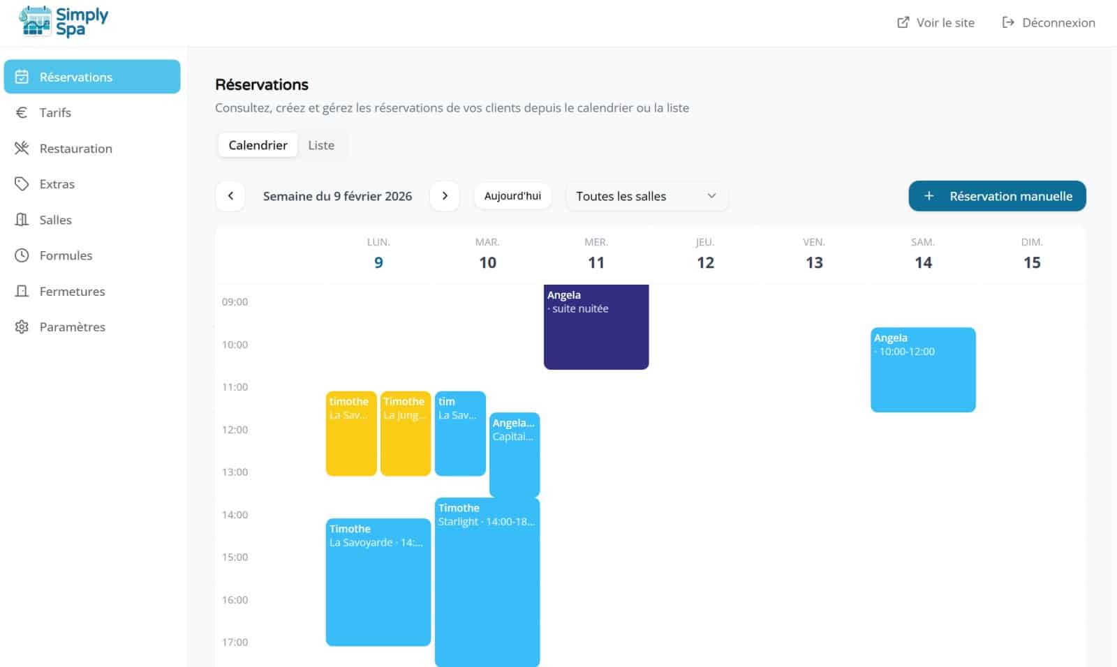 Un calendrier de gestion intuitif
