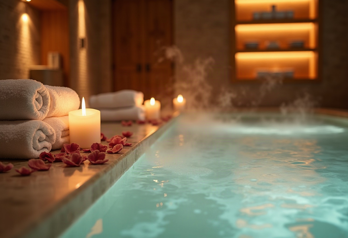 Téléservice national d'enregistrement décalé au T4 2026 : le plan d'action concret pour les exploitants de love rooms et spas privatifs 1 Suite spa privatif haut de gamme avec baignoire balnéo, bougies et towels blancs roulés.