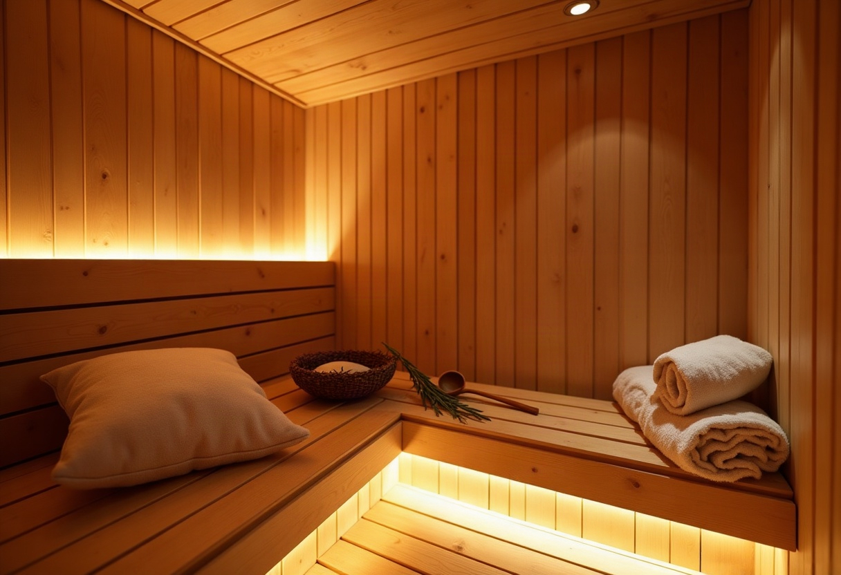 Décret du 19 mars 2026 et annonces OTA : ce que chaque gérant de love room ou spa privatif doit faire maintenant 2 Sauna en bois privatif avec intérieur chaud, vapeur légère, détails cuivrés et ambiance thermale intime.