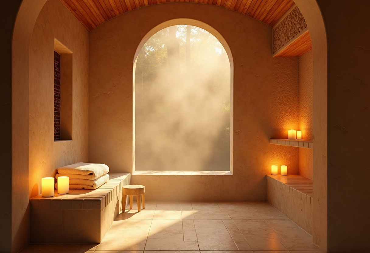 Passer de 1 à plusieurs établissements : comment structurer la croissance multi-sites d'un spa privatif ou love room sans perdre le contrôle opérationnel 1 Hammam privé haut de gamme avec vapeur chaude et pierre marbée, éclairage tamisé doré.